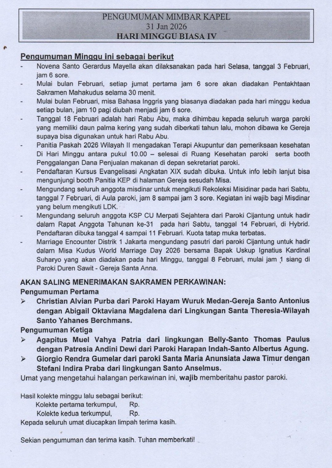 Pengumuman 31 Jan - 1 Sep 2026